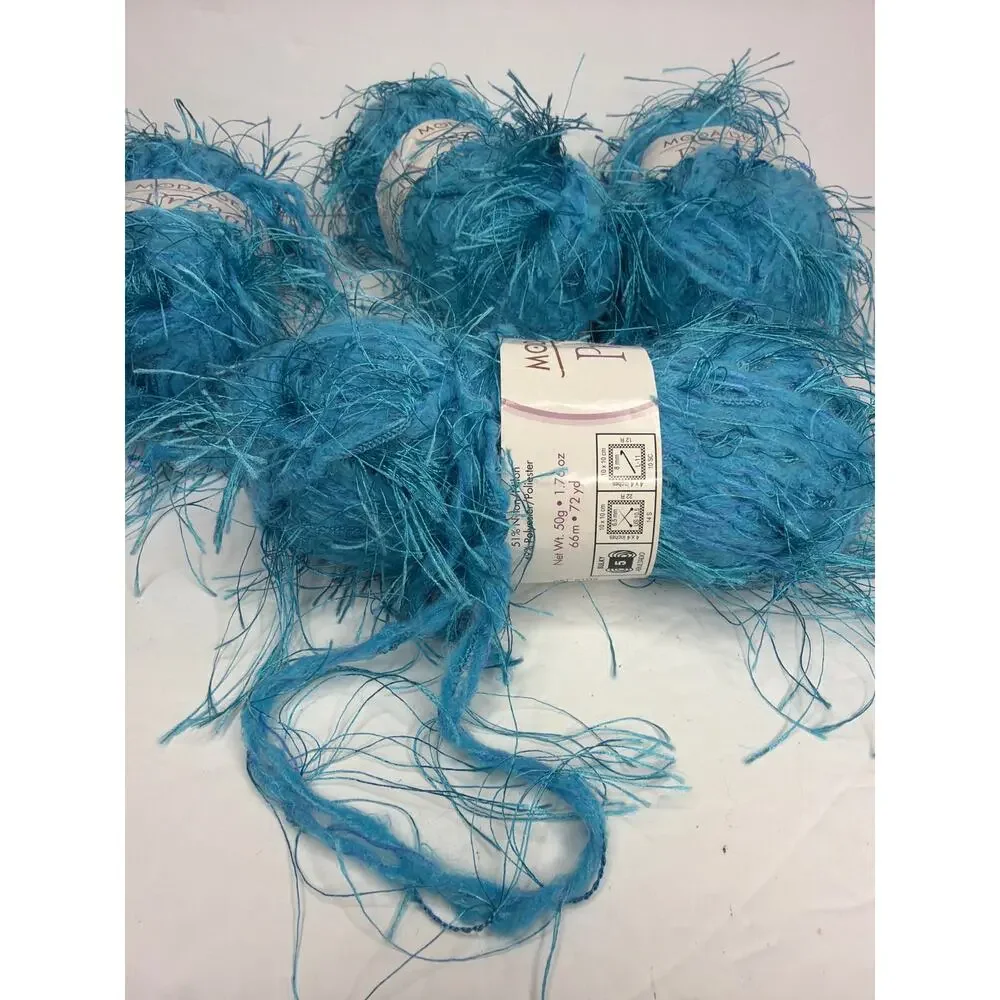 Lot of 4 Coats Moda Dea Prima Turquoise Fashion Yarn Crochet Knit Craft DIY Gift